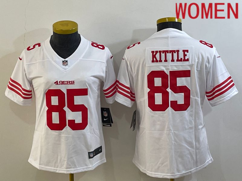 Women San Francisco 49ers #85 Kittle White New 2022 Nike Limited Vapor Untouchable NFL Jersey->women nfl jersey->Women Jersey